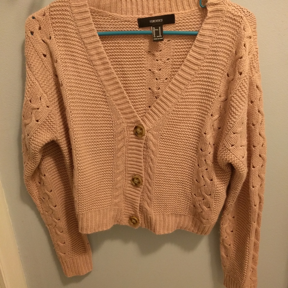 Cardigan sweater button down pink